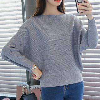 Bat-sleeve Crew-neck Sweater