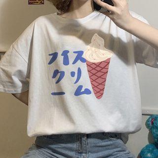 Ice-cream Short-sleeve Oversize Tee