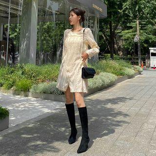 Fringe-trim Mini Shift Dress