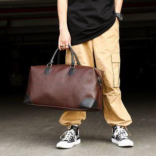 Faux-leather Duffel Bag Coffee - L