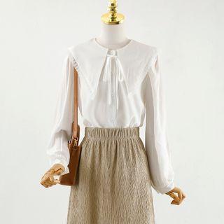 Front-slit Pencil Skirt / Shirt