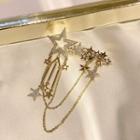 Star Chained Alloy Brooch Gold & Silver - One Size