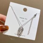 Hot Balloon Rhinestone Pendant Alloy Necklace X693 - Silver - One Size
