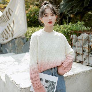 Argyle Flower Knit Sweater