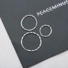925 Sterling Silver Ribbed Hoop Earring