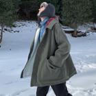 Fleece-lined Oversized Hooded Coat