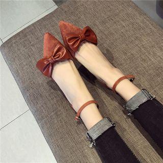 Chunky-heel Bow-heel Pointy-toe Sandals