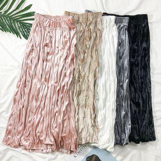 High-waist Velvet Maxi Skirt