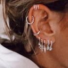 Alloy Ear Stud Set Set Of 8 - Silver - One Size