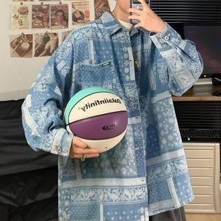 Long Sleeve Paisley Oversized Shirt