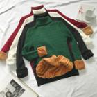 Turtleneck Rib Knit Pullover