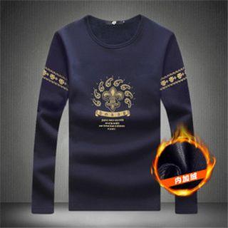 Printed Fleece-lined Long-sleeve T-shirt