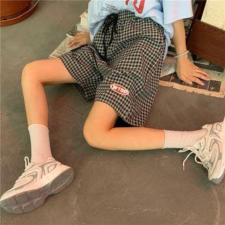 Wide-leg Plaid Shorts Check - One Size