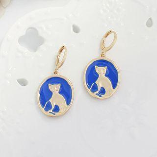 Cat Disc Earring / Clip-on Earring
