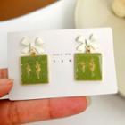 Bow Drop Earring 1 Pair - S925silver Bow Drop Earring - Green - One Size