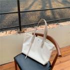 Faux Leather Tote Bag E506 - Off White - One Size