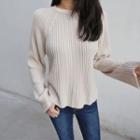 Dip-back Rib-knit Sweater