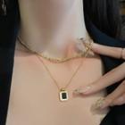 Rhinestone Layered Necklace Necklace - Gold - One Size