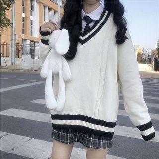 V-neck Sweater / Shirt / Tie / Set