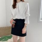 Oversize Collar 3/4-sleeve Shirt