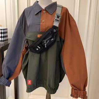 Color Block Half-placket Shirt