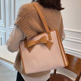 Ribbed Bow Tote Bag