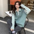 Mock Two-piece Polo-neck Sweater