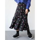 Floral Patterned Layered Long Skirt