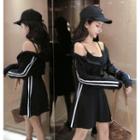 Set: Hooded Zip Jacket + Strappy A-line Dress