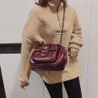Stitched Side Pocket Accent Crossbody Bag