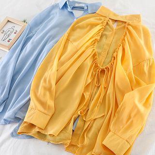 Open Back Drawstring Blouse