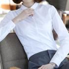 Plain Shirt / Cropped Dress Pants