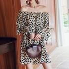 Long-sleeve Leopard Print Mini Dress