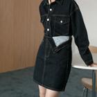 Denim Jacket / Mini Pencil Skirt