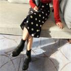 Dotted Midi Knit Straight-fit Skirt