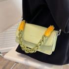 Lettering Flap Hobo Bag