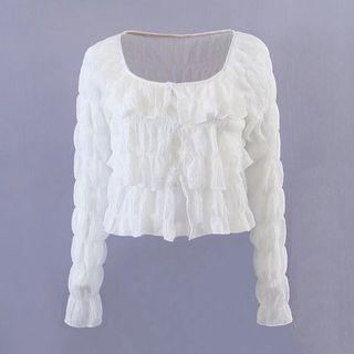 Long-sleeve Tiered Puffy Top