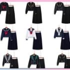 Set: Sailor Collar Blouse + Pleated Skirt (various Design)