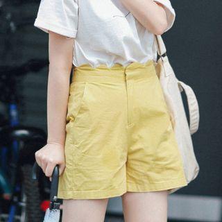 Scalloped-waist Shorts