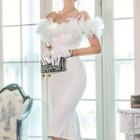 Off-shoulder Feather Mermaid Dress