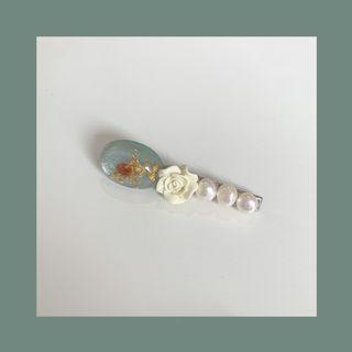 Rose Hair Clip 1 Pc - White - One Size