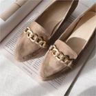 Chain-detail Faux-suede Loafers