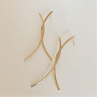 Alloy Curve Earring 1 Pair - 925 Silver - One Size