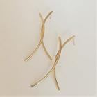 Alloy Curve Earring 1 Pair - 925 Silver - One Size