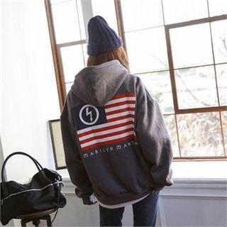 Hooded Printed Back Sweatshirt