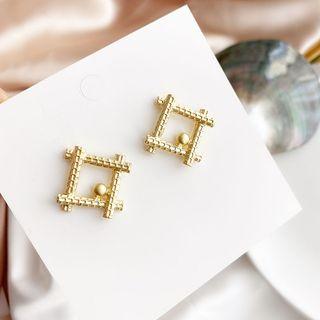 Metal Earring Wer121 - 1 Pair - Gold - One Size