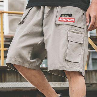 Embroidered Tag Cargo Shorts