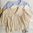 Peter Pan-collar Slim-fit Shirt