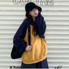 Color Block Hoodie Yellow & Blue - One Size