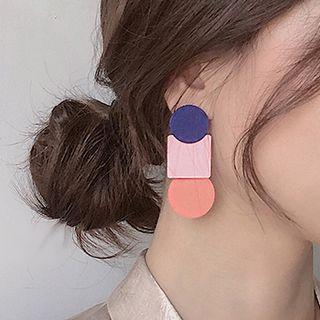 Geometric Dangle Earring 1 Pair - Silver Needle - As Shown In Figure - One Size